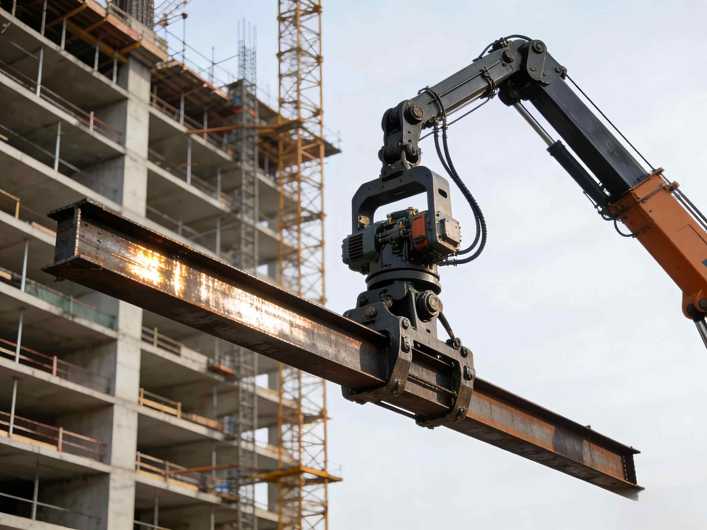 lifting operation on a construction site